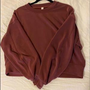 Lululemon Perfectly Oversized Crop Crew in Red Merlot Size 6